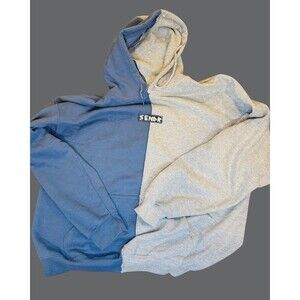 Men’s Sendr Split Hoodie Two Tone Gray & Blue Size Large independent apparel